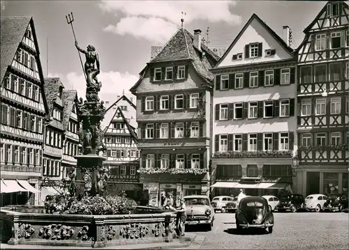 Ansichtskarte Tübingen Marktplatz, Geschäfte Autos 1967