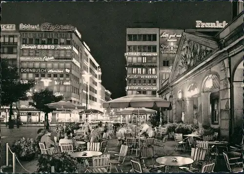 Ansichtskarte Frankfurt am Main Hauptwache, Restaurant - Leuchtreklame 1955