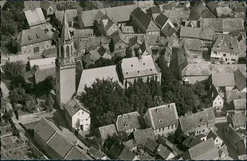 Ansichtskarte Gau-Odernheim Luftbild Kirche und Stadt 1964
