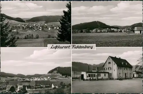 Ansichtskarte Fichtenberg 4 Bild: Stadt, Bahnhof 1958