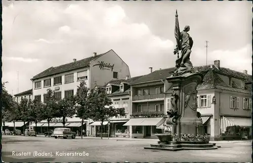 Ansichtskarte Rastatt Kaiserstraße - Geschäfte 1965