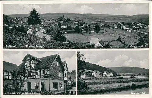 Ansichtskarte Bottendorf (Burgwald) 3 Bild: Stadtansichten 1958