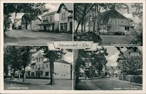 Ansichtskarte Schwarzenbek 4 Bild: Straßen, Amtshaus 1953