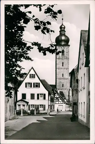 Ansichtskarte Forchheim (Oberfranken) Kapellenstraße mit Martinsturm 1954