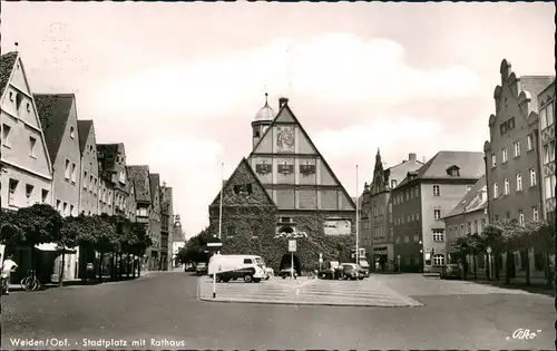 Ansichtskarte Weiden (Oberpfalz) Stadtplatz - Autos 1964