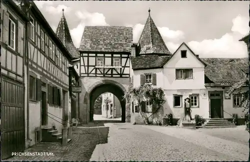 Ansichtskarte Prichsenstadt Straße - Stadttor 1963