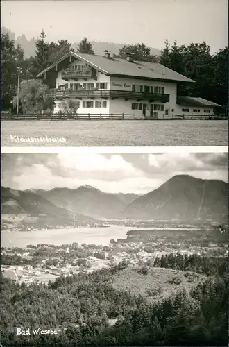 Ansichtskarte Bad Wiessee 2 Bild Stadt u. Klausnerhaus 1964