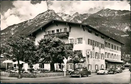 Ansichtskarte Garmisch-Partenkirchen Gasthaus zum Lamm VW Käfer Beetle 1968