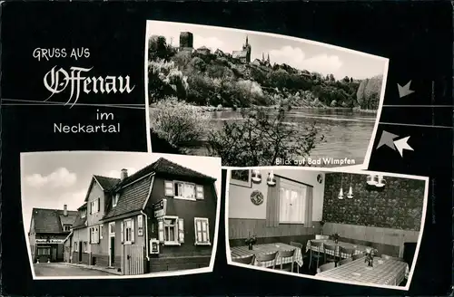 Ansichtskarte Offenau MB: Pension, Stadt 1968