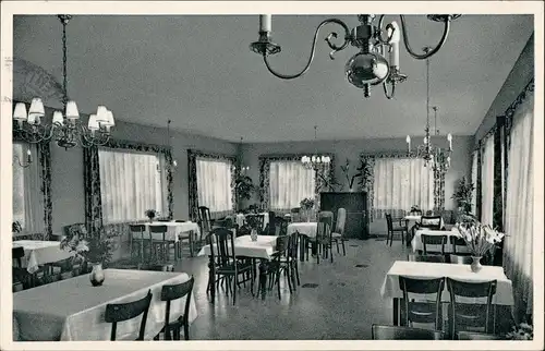 Ansichtskarte Malente Pension Raven - Gastraum 1962