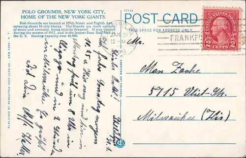 Postcard New York City Polo Grounds Home of the New York Giants 1929