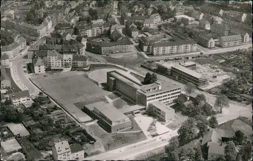 Essen (Ruhr) Luftbild Luftaufnahme Überflug Helmholtz-Gymnasium Rosastraße 1955