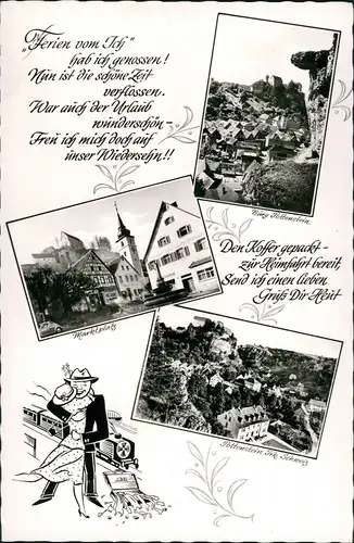 Ansichtskarte Pottenstein Mehrbild-AK mit Marktplatz, Burg, Text Motiven 1965