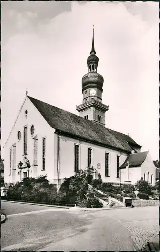 Ansichtskarte Mellrichstadt Strassen Partie a.d. Kath. Kirche 1960