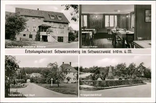 Schwarzenberg mit Schönmünzach-Baiersbronn Gasthof Pension  Rössle Innen   1960