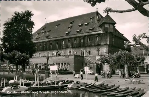 Ansichtskarte Konstanz Konzilgebäude Trettboot 1962