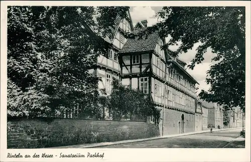 Ansichtskarte Rinteln Strassen Partie am Sanatorium Parkhof 1950