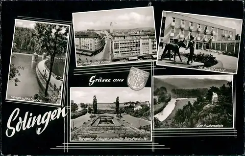 Solingen 5 Fotos ua. Dukatenhof, Sali-Haus, Rüdenstein, Berufsschule 1963/1962