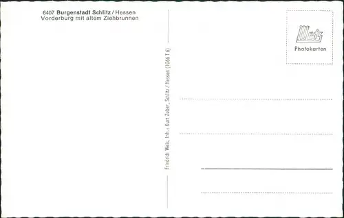 Ansichtskarte Schlitz Vorderburg mit altem Ziehbrunnen 1955