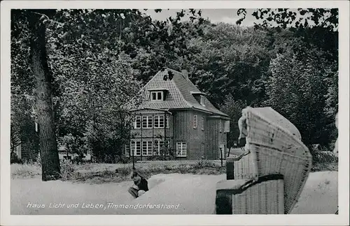 Ansichtskarte Timmendorfer Strand Haus Licht und Leben - Strandkorb 1940