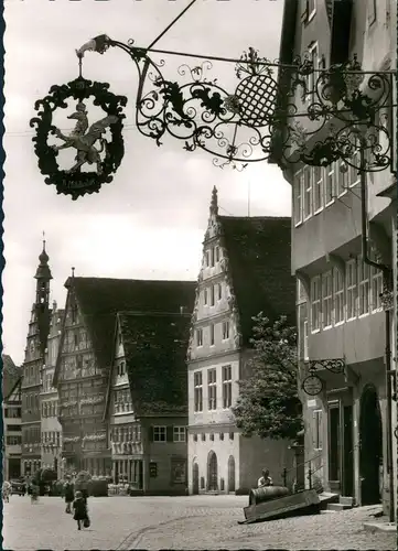 Ansichtskarte Dinkelsbühl Dr.-Martin-Luiher-Straße mit Greifenschild 1960