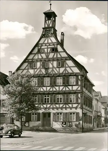 Ansichtskarte Gaildorf Rathaus VW Käfer Beetle 1963