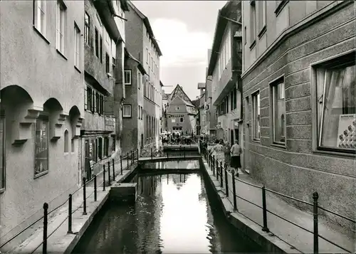 Ansichtskarte Memmingen Am Stadtbach Häuser Partie mit Personen 1960
