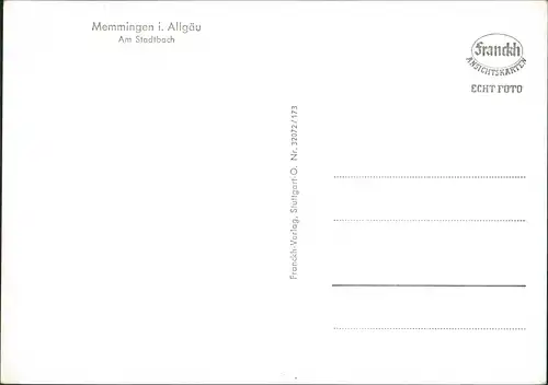 Ansichtskarte Memmingen Am Stadtbach Häuser Partie mit Personen 1960