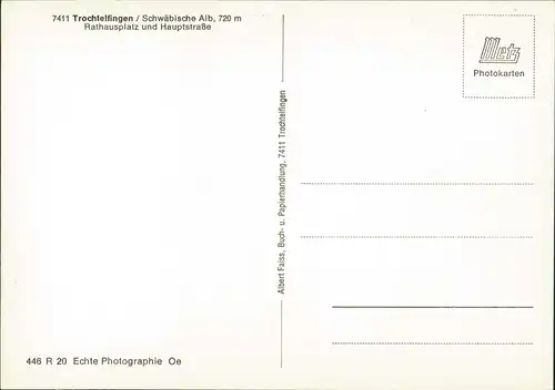 Trochtelfingen Rathausplatz und Hauptstraße Vogelschau-Perspektive 1960