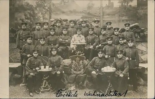 Foto  Atelierfoto Soldatengruppe Sachsenbanner 1913 Privatfoto