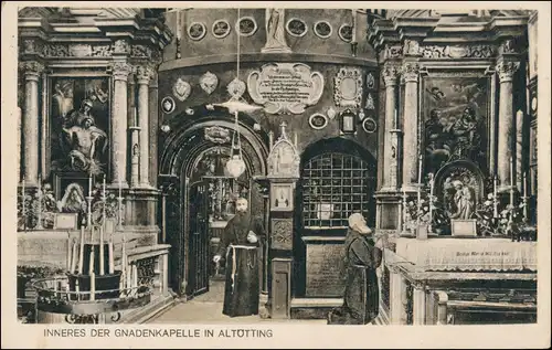 Ansichtskarte Altötting Gnadenkapelle - Innen - Mönche 1926