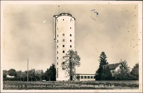 Ansichtskarte Konstanz Allmannshöhe Wasserturm Jugendherberge 1943