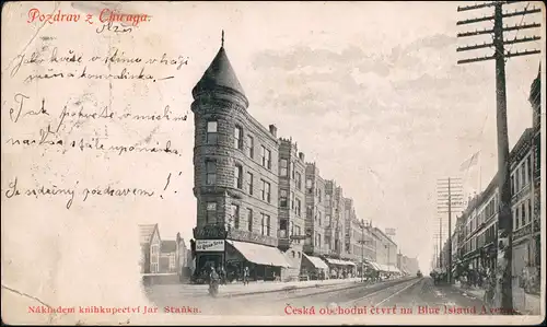 Chicago   Blue Island Avenue (Tschechien Beschreibung) Vintage Postcard 
1904