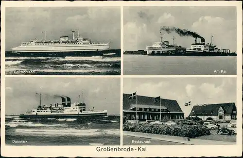 Ansichtskarte Großenbrode 4 Bild: Schiffe, Restaurant 1934