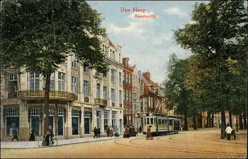 Postkaart Den Haag Den Haag Kneuterdijk - Straßenbahn 1922