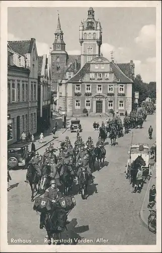 Ansichtskarte Verden (Aller) Straße - Reiter Wehrmacht - gel. Feldpost 1941