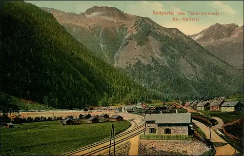 Ansichtskarte Mallnitz Bahnhof und Stadt 1912