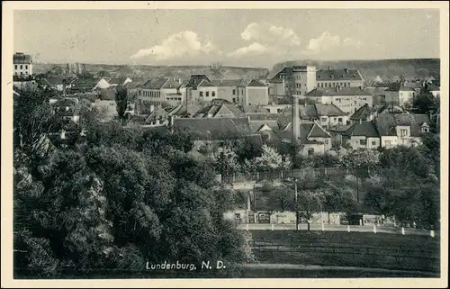 Postcard Lundenburg Břeclav Leventevár Partie an der Stadt 1939