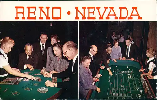 Postcard Reno Typical gambling casino Harolds Club 1960