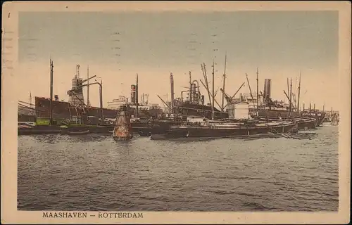 Postkaart Rotterdam Rotterdam Maashaven - Kräne 1922