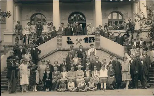 Nestomitz-Aussig Neštěmice Ústí nad Labem   Bergbau - Männer Frauen Haus 1927