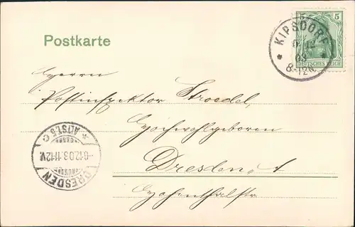 Ansichtskarte Kipsdorf-Altenberg (Erzgebirge) Stadt - handcolorierte AK 1903