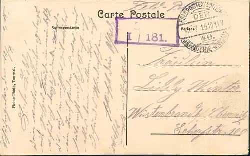 CPA La Bassée Rue de la Porte Estaires FeldpostExpedition 1915