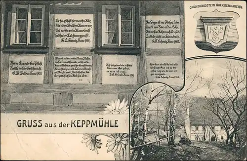 Ansichtskarte Hosterwitz-Dresden Mehrbild Keppmühle Gründungsstein 1907