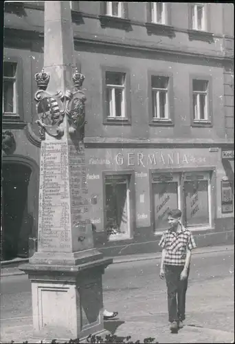 Königstein (Sächsische Schweiz) Postsäule, Photohaus Germania 1958 Privatfoto