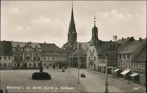 Ansichtskarte Wilsdruff Marktplatz 1929