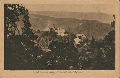 Schwarzburg Panorama-Ansicht Schloss Castle, Thüringer Wald Blick 1920