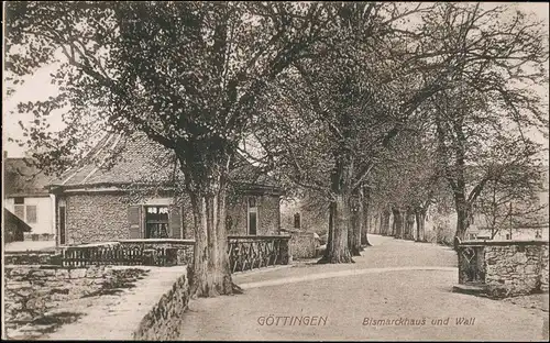 Ansichtskarte Göttingen Bismarckhaus und Wall 1913