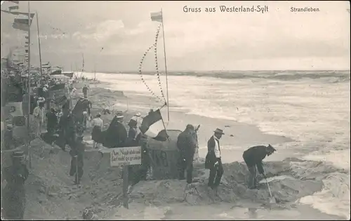 Ansichtskarte Westerland-Gemeinde Sylt Strandleben - Körbe 1908