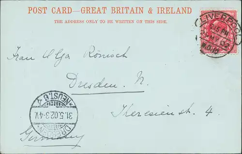 Postcard Liverpool Lime Street - Mondscheinlitho 1902